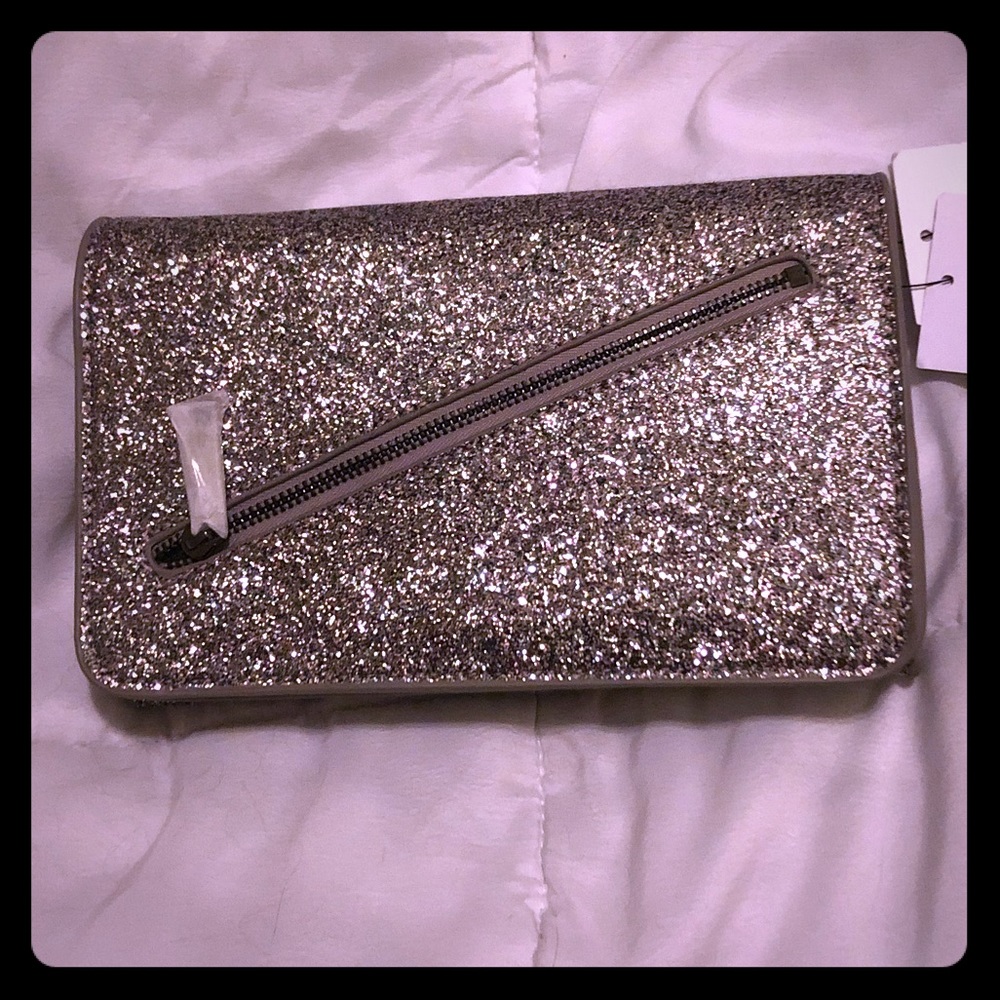 NWT Silver Sparkle Holiday Bag